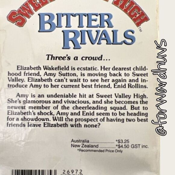 Bundle Sale 3 for $15 | Sweet Valley High Bitter Rivals #29 | 1986 - Picture 4 of 9